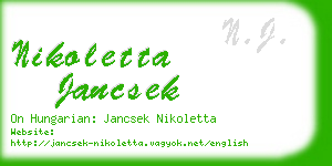 nikoletta jancsek business card